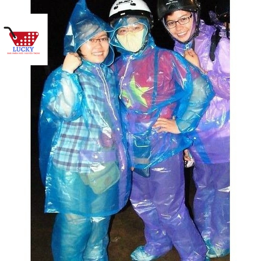 Combo 10 Bộ quần Áo Mưa Nilon đi phượt đi du lịch tiện dụng dùng nhiều lần dẻo dày