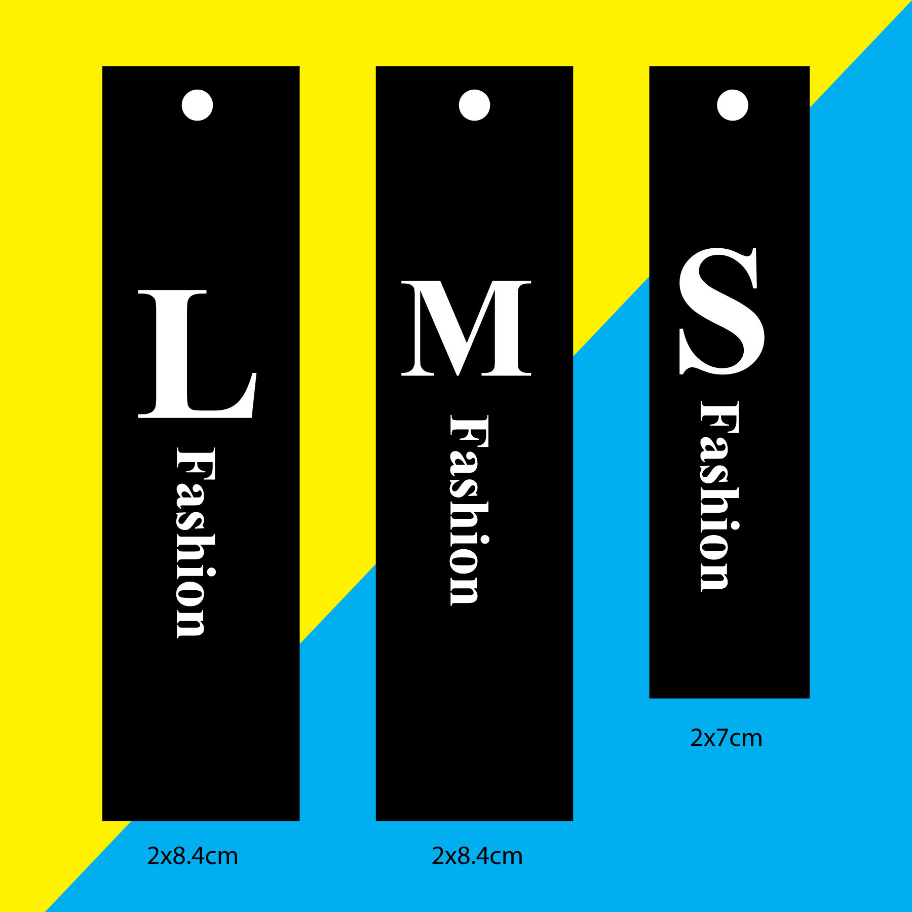 Set 100 bộ 3 tag nhãn mác size quần áo