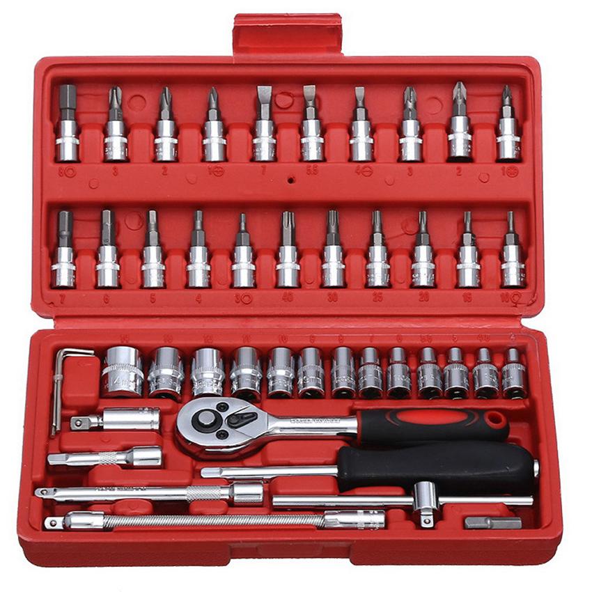 Bộ Dụng Cụ Sửa chữa Đa Năng 46 Chi Tiết, Sửa chữa 46 chi tiết, Bộ sửa chữa đa năng -Bộ sửa chữa đa năng 46 món -Bộ sửa chữa 46 chi tiết - Bộ Dụng Cụ Mở Bu Lông Ốc Vít Sửa Chữa Chuyên Dùng Cho Ô Tô Xe Máy