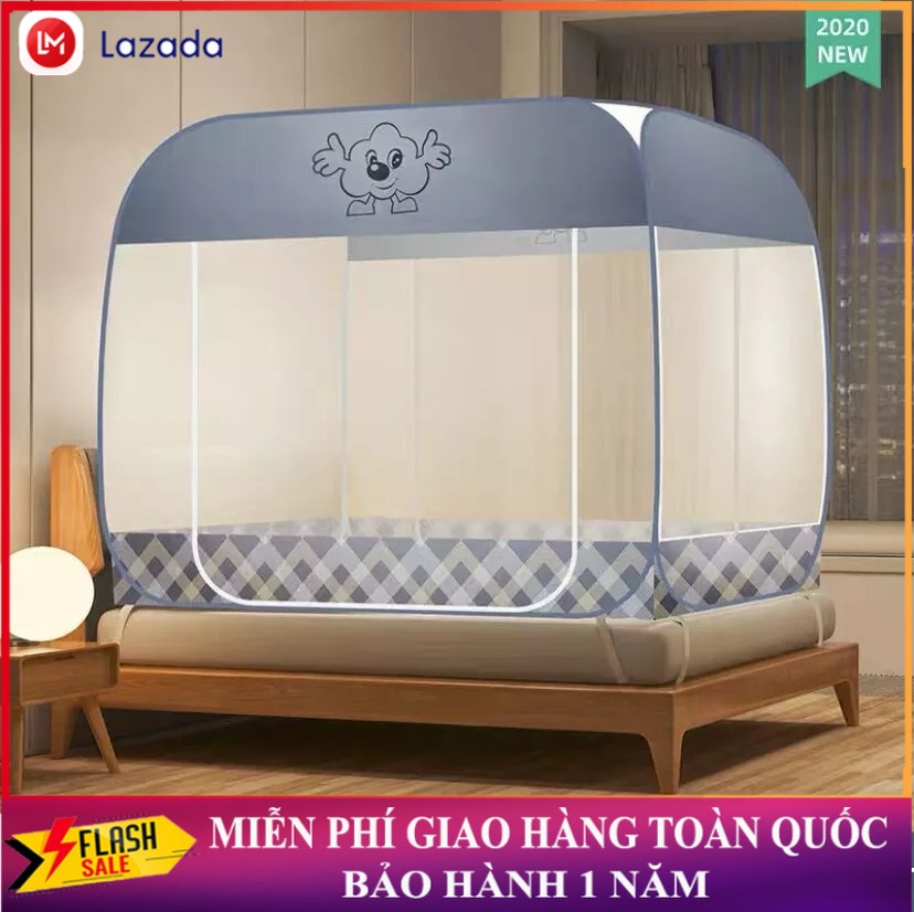 Mùng chụp tự bung loại tốt , Màn chống muỗi hai mảnh 1m8 mẫu mới , màn chống muỗi có thể gấp lại, màn lều chống thấm Polyester.