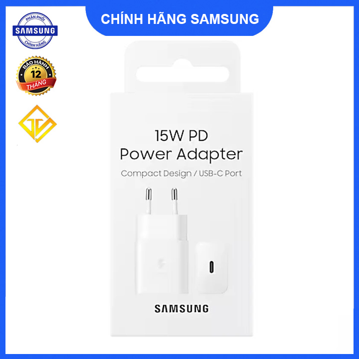Củ adapter sạc nhanh type c 15w samsung ep-t1510n - hàng chính hãng