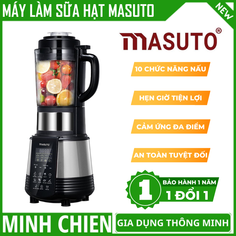 Máy làm sữa hạt masuto ms-galaxy - dung tích 1.75l, 10 chức năng nấu, dao xoay 3d, gia nhiệt tuần hoàn - bảo hành 1 năm.