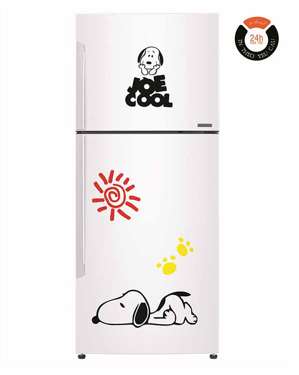 [HCM]Decal Dán Tủ Lạnh CHÓ SPOONY LƯỜI - THUTHAODECOR