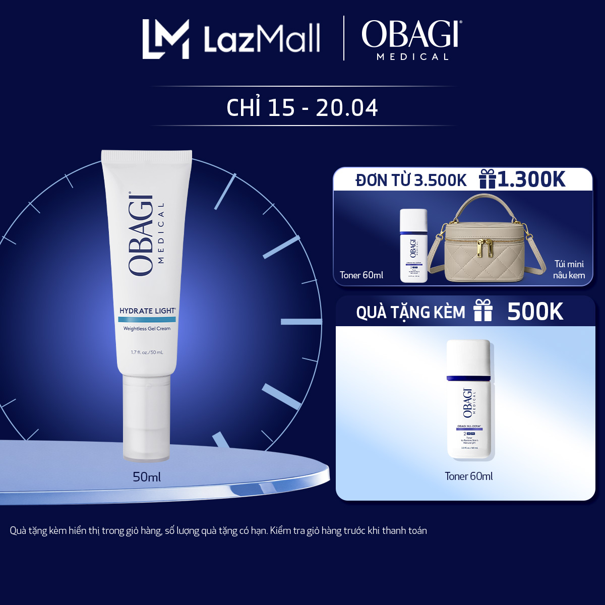 Kem Dưỡng Dạng Gel Mỏng Nhẹ Cấp Ẩm Lên Đến 24h Obagi Hydrate Light ™