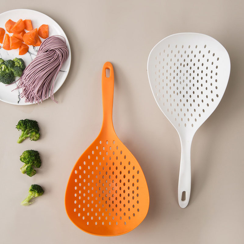 Rây lọc muỗng ni lông , dụng cụ nhà bếp xẻng thoát nước thực phẩm để ráo nước mì ống bánh bao, phụ kiện nhà bếp