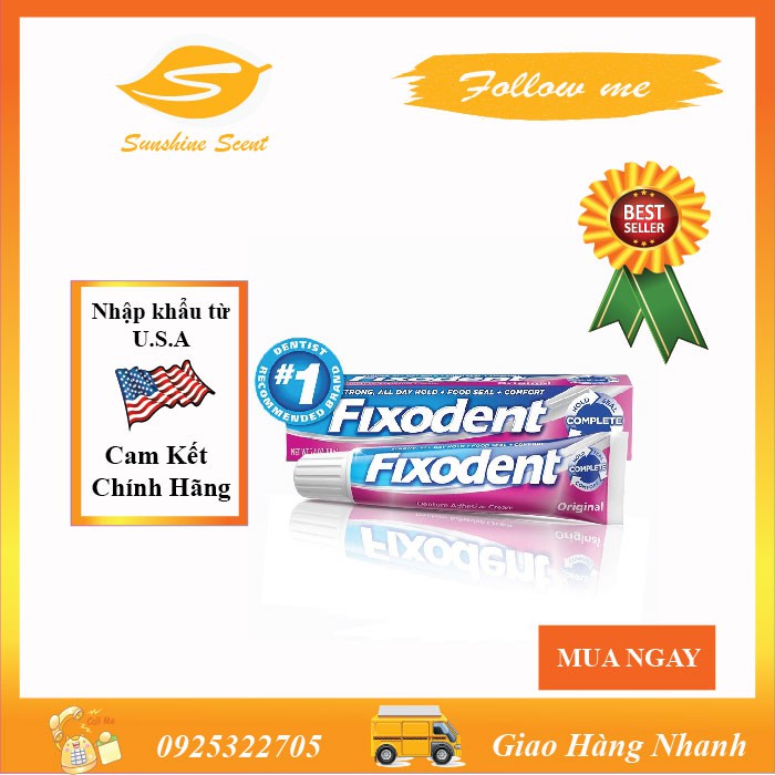 Kem dán răng giả fixodent original 68g