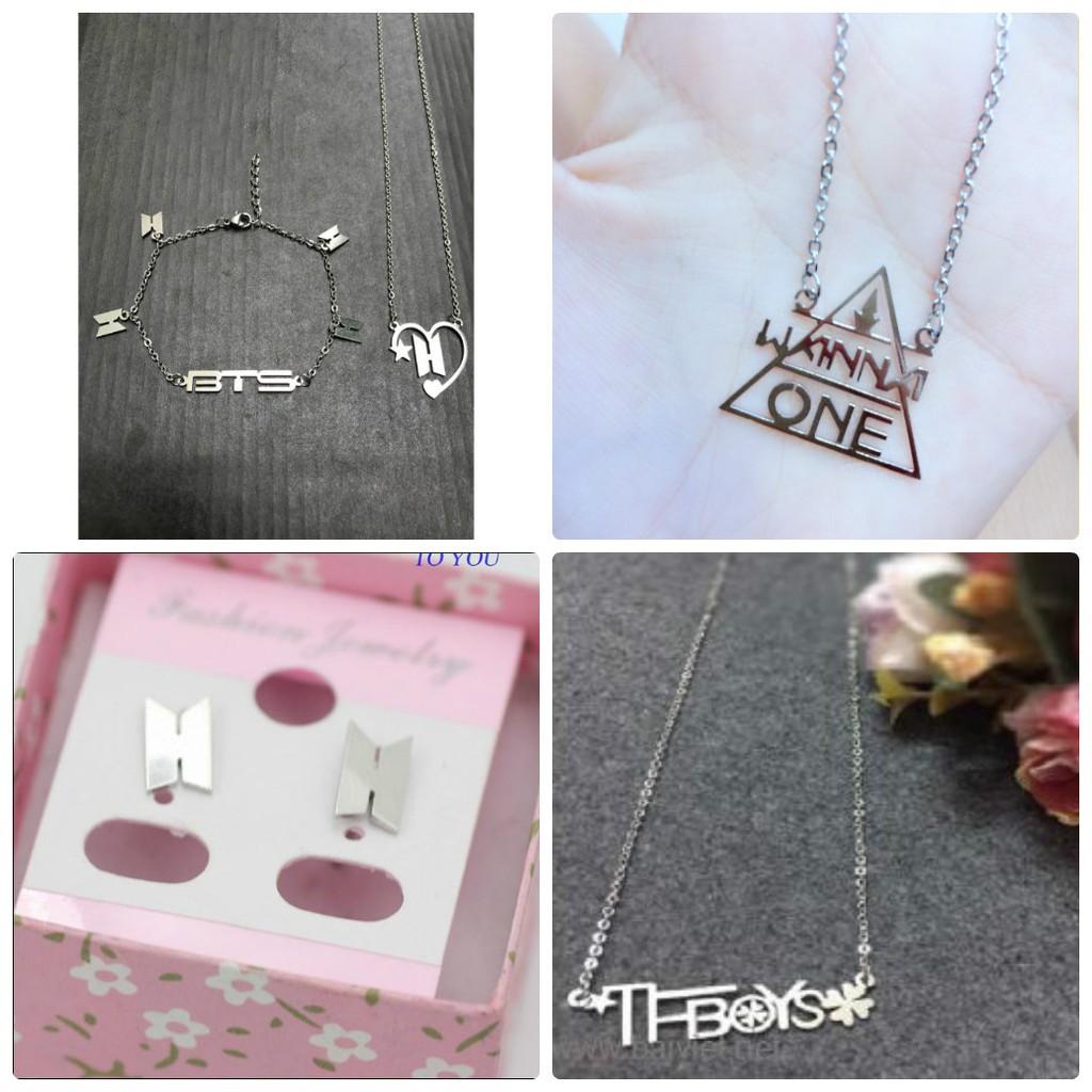 (19 mẫu) Dây chuyền Bangtan Boys dây chuyền wanna one vòng tay Bangtan Boys inox bộ trang sức nữ phụ kiện thời trang phong cách Hàn Quốc army