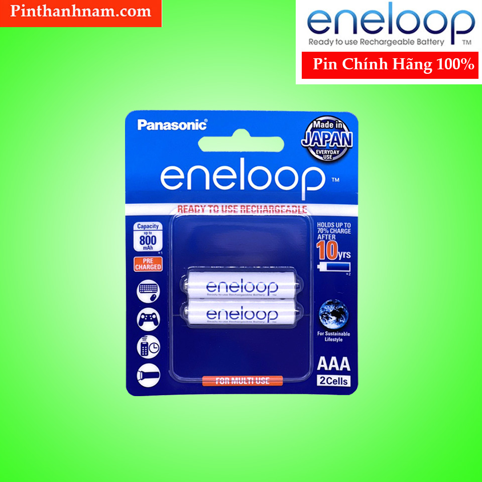 Pin sạc aaa eneloop panasonic 800 mah made in japan - hàng chính hãng