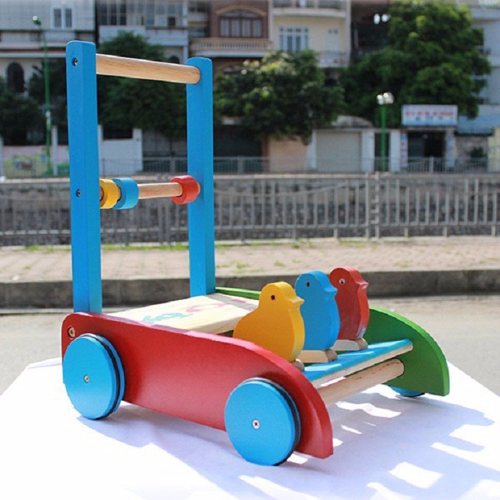 XE TẬP ĐI XE GỖ TẬP ĐI 3 CON GÀ CHO BÉ