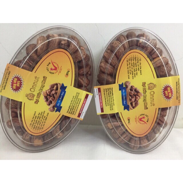 Combo 02 hộp (800gr/2 hộp) hạt điều rang muối Bình Phước loại 1 nguyên hạt còn vỏ lụa