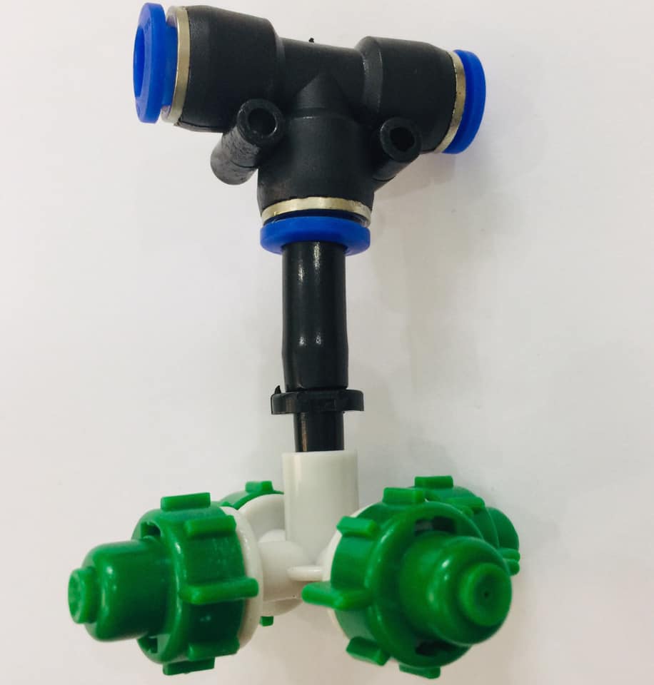 Béc phun sương 4 cửa kèm kết nối nhanh ống 8mm