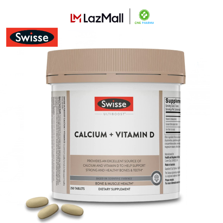 Viên Uống Bổ Sung Canxi Hỗ Trợ Xương Khớp Swisse Calcium + Vitamin D Của Úc