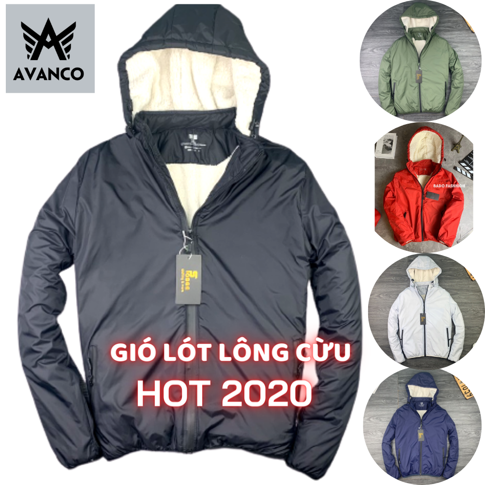 Áo gió lót lông cừu unisex, khoác dù nam nữ dày dặn mặc Siêu Ấm AVANCO