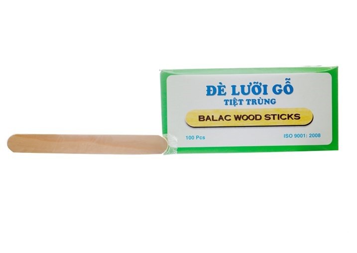Que đè lưỡi gỗ tiệt trùng bá lạc - hộp 100 cây