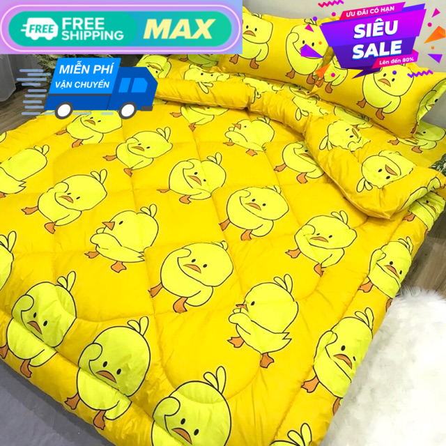 Chăn Phao Chần Bông Siêu Nhẹ Mẫu Vịt Vàng