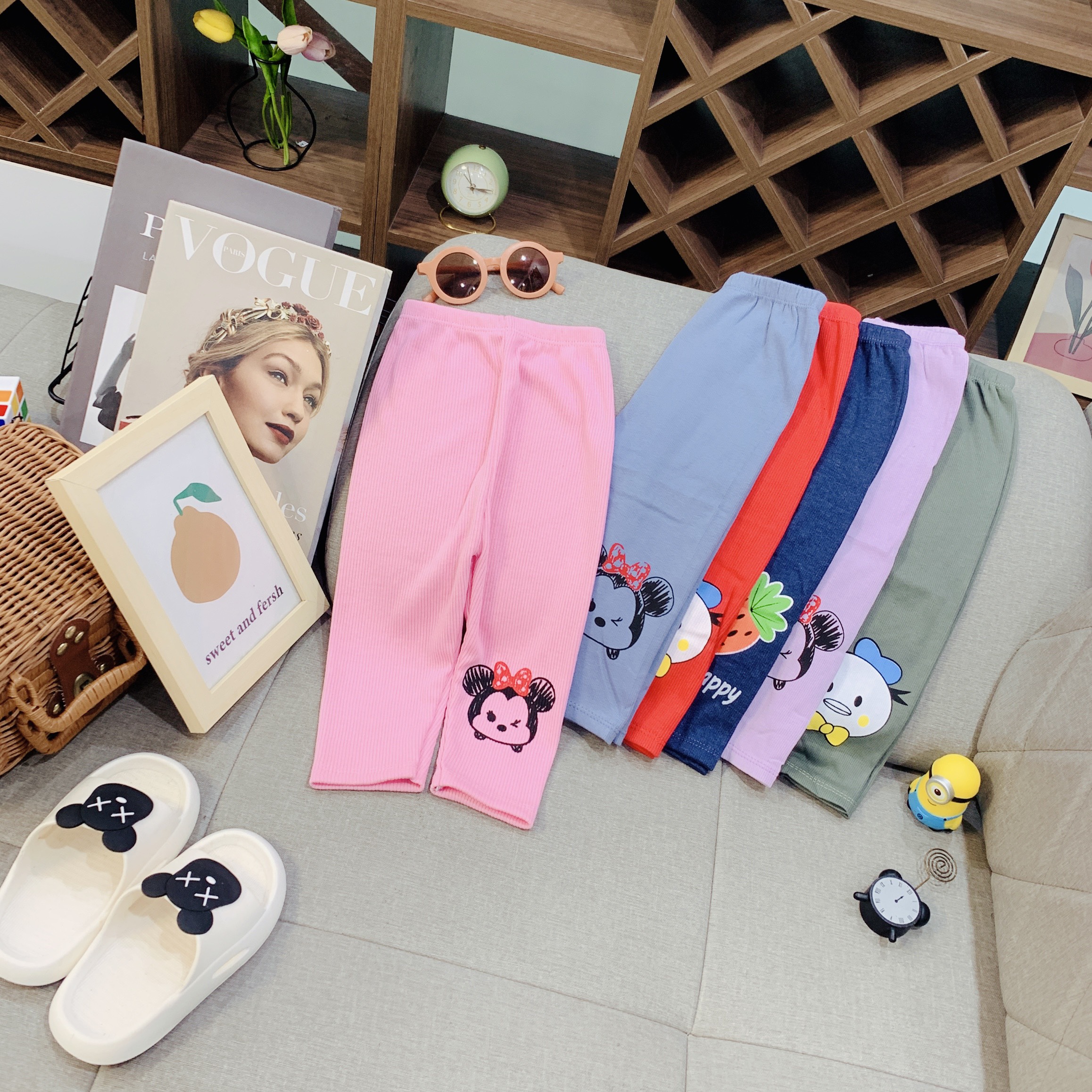 Quần thu đông bé gái, quần legging len tăm cho bé 1-5 tuổi