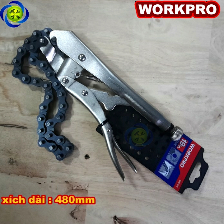Kìm bấm dây xích workpro w031076 xích dài 480mm loại 19 inch