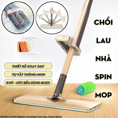 Chổi lau nhà tự vắt, Bộ cây lau nhà tự vắt thông minh xoay 360 độ đa năng, chổi lau nhà thông minh, xô thùng lau nhà vắt tiện lợi