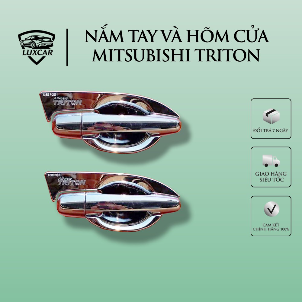 Ốp tay nắm hõm cửa mitsubishi triton đời 2015-2020 - nhựa abs mạ crom cao cấp