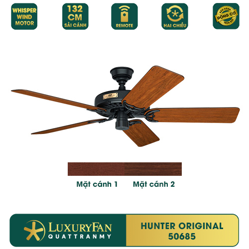 Quạt trần hunter original - 3 tốc độ gió, quay đảo chiều, bảo hành động cơ trọn đời