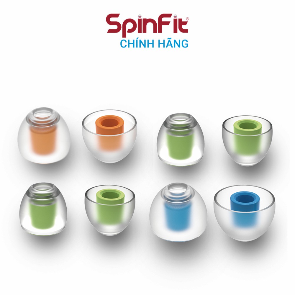 Nút tai nghe cao cấp Spinfit CP145 - Silicon siêu mềm, xoay 360 độ, đường kính ống 4.5mm ( Giá bán trên tính cho 1 đôi Eartip )