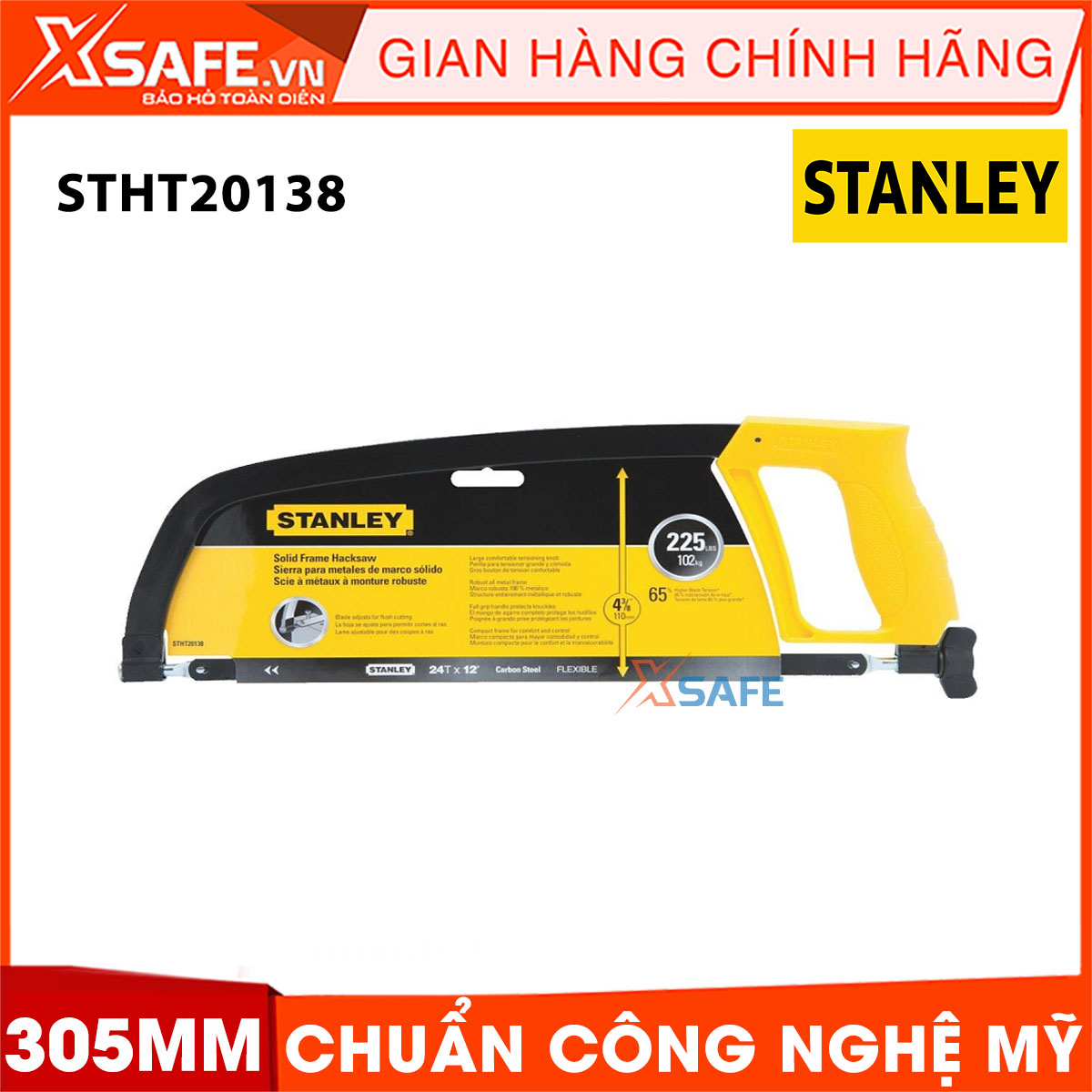 Cưa cầm tay STANLEY STHT20138 305mm. Cưa cầm tay Stanley khung sắt kim loại chắc chắn, lưỡi cưa bằng thép cao cấp được gia công tỉ mỉ, có thể điều chỉnh và có chế độ khóa an toàn