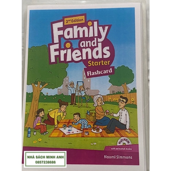 Flashcard từ vựng tiếng anh family and friends starter phiên bản 2nd - 68 thẻ kích thước a5 thiết kế 2 mặt ép plastic bền đẹp