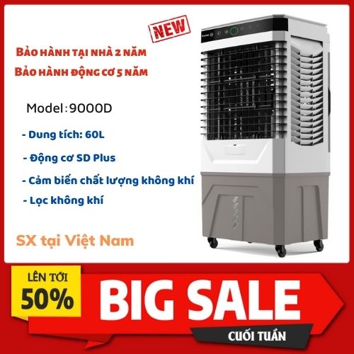 Quạt điều hòa không khí Rapido Everest 9000D/M điện tử/cơ, Cảm biến chất lượng không khí, Diện tích làm mát 60m2, Chính hãng - Bảo hành lên tới 5 năm