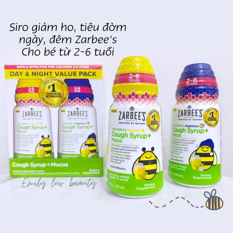 Siro ho tiêu đờm Zarbee’s Cough 118ml Mỹ
