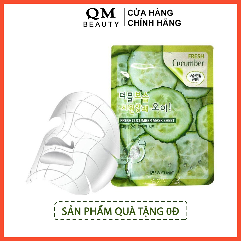 Quà tặng không bán - mặt nạ 3w clinic dưa leo fresh mask sheet 23ml
