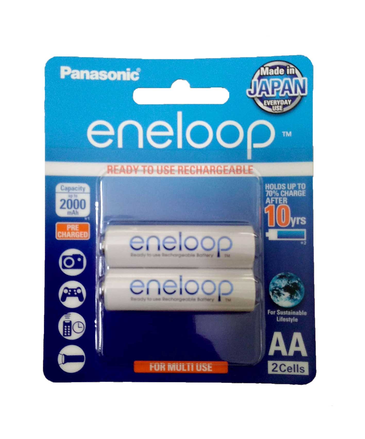 Pin eneloop bk-3mcce/2bt; pin sạc aa2000mah 1.2v panasonic eneloop bk-3mcce/2bt_vỉ 2 viên