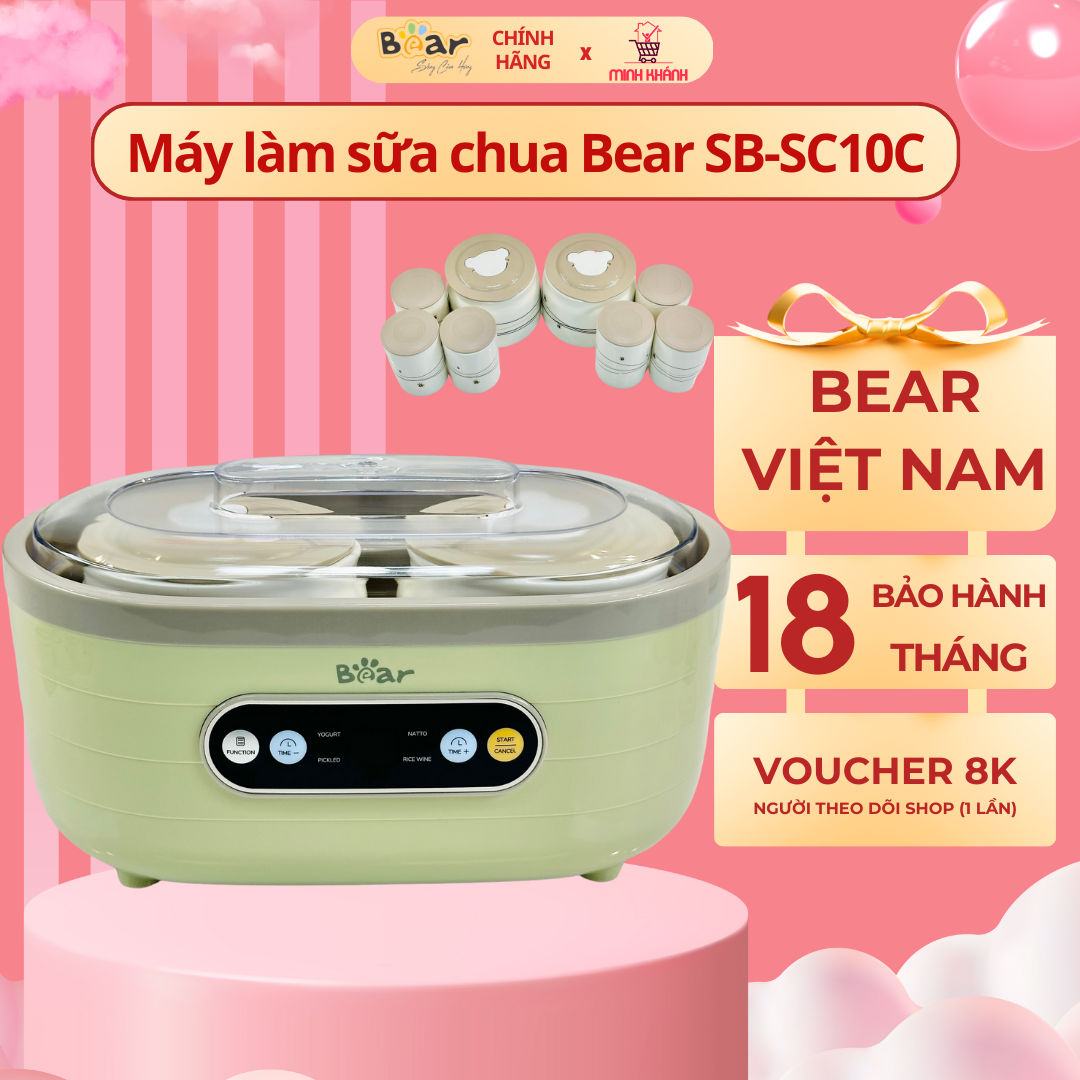 Máy làm sữa chua bear 1,75l sb-sc10c - đa chức năng, lên men tự động, làm ra sữa chua ngon tuyệt