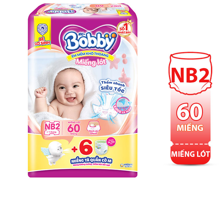 MIẾNG LÓT NEWBORN 2 - 60 MIẾNG