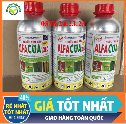 Thuốc trừ sâu ALFACUA 1 lít trừ bọ xít muỗi, sâu khoang, rệp sáp, sâu đục bẹ- mát bông, không ảnh hưởng đến hoa, trái non ALFACUA 1 lít phun 800 lít