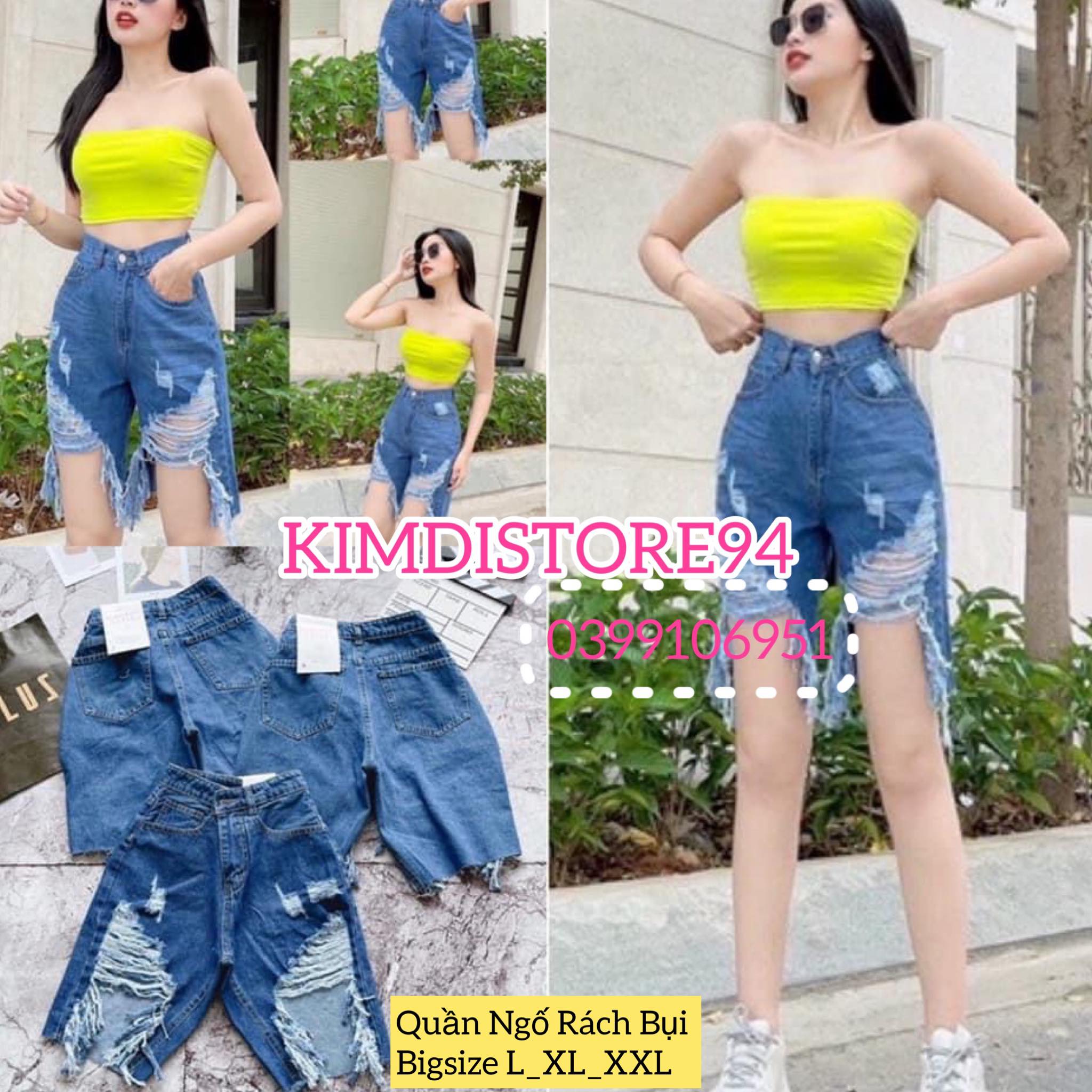 Quần jean nữ rách kiểu cực bụi style siêu hột giá hạt dẻ