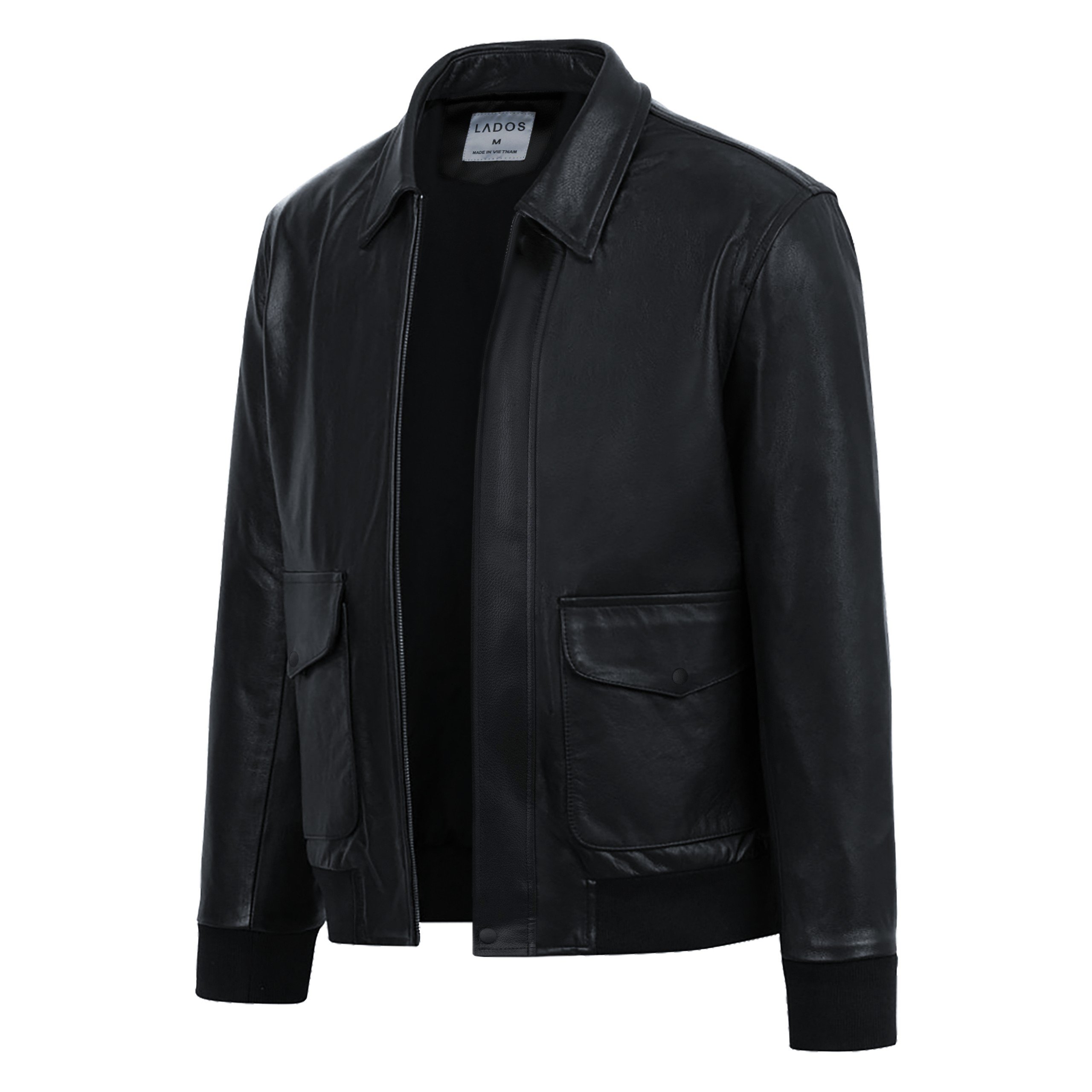  Áo Khoác da nam bomber pilot chính hãng LADOS-2098 lót dù chần bông ấm áp có túi trong thiết kế khỏe khoắn mạnh mẽ 