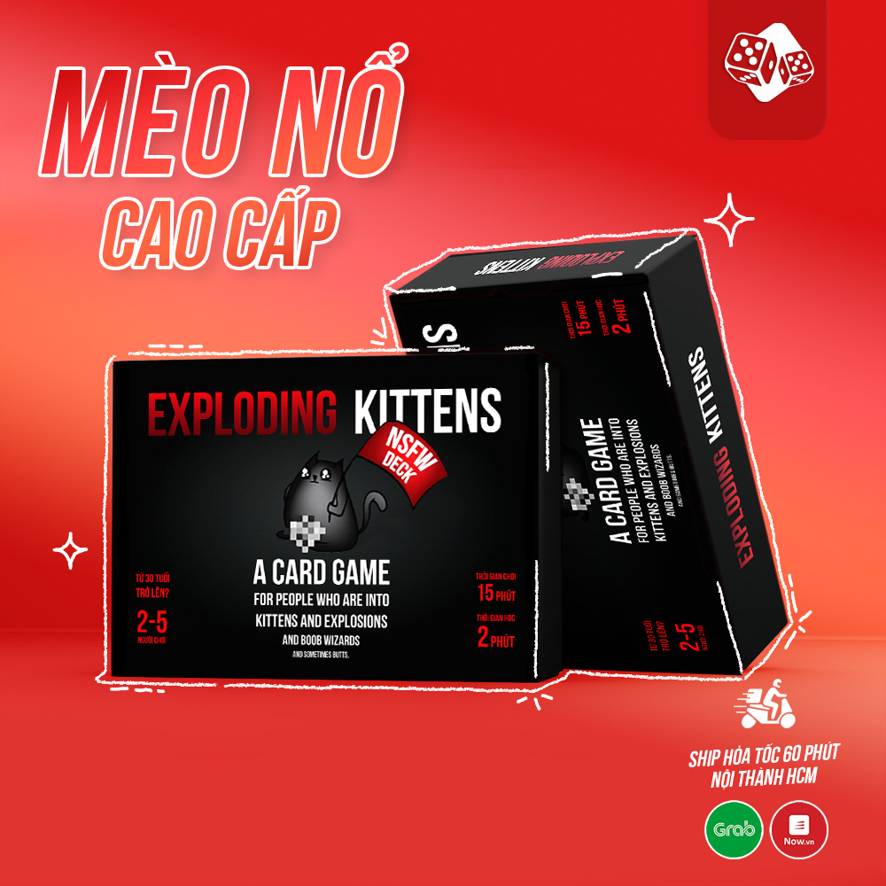 Mèo nổ exploding kittens ĐEN cao cấp Topboardgame