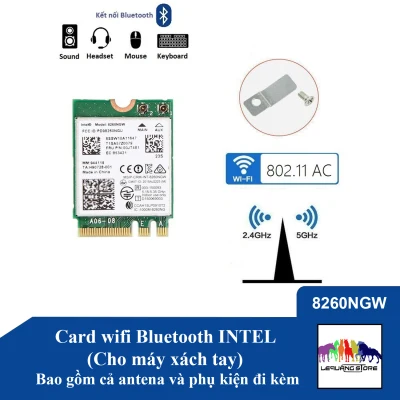 Card wifi Bluetooth INTEL AC 7260 7265 8260 8265 9260 9560 AX200 (cho máy tính xách tay) (7)