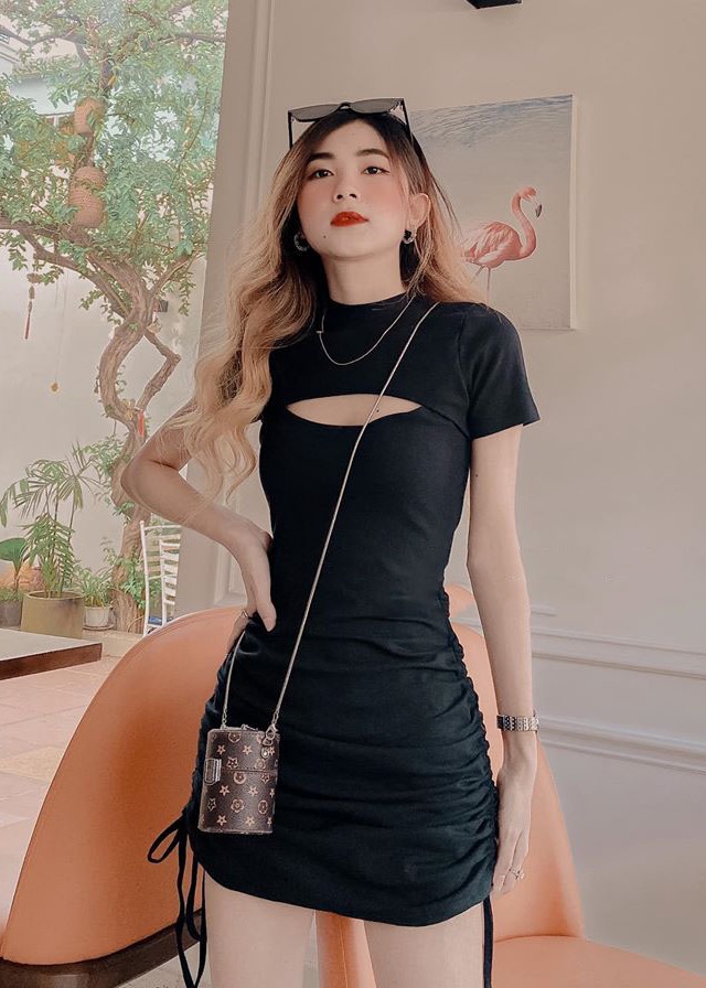 [Mẫu Mới] Váy Đầm Nữ Body Nhún Phong Cách Quyến Rũ Vải Cotton Su Thiên Nhiên HARI