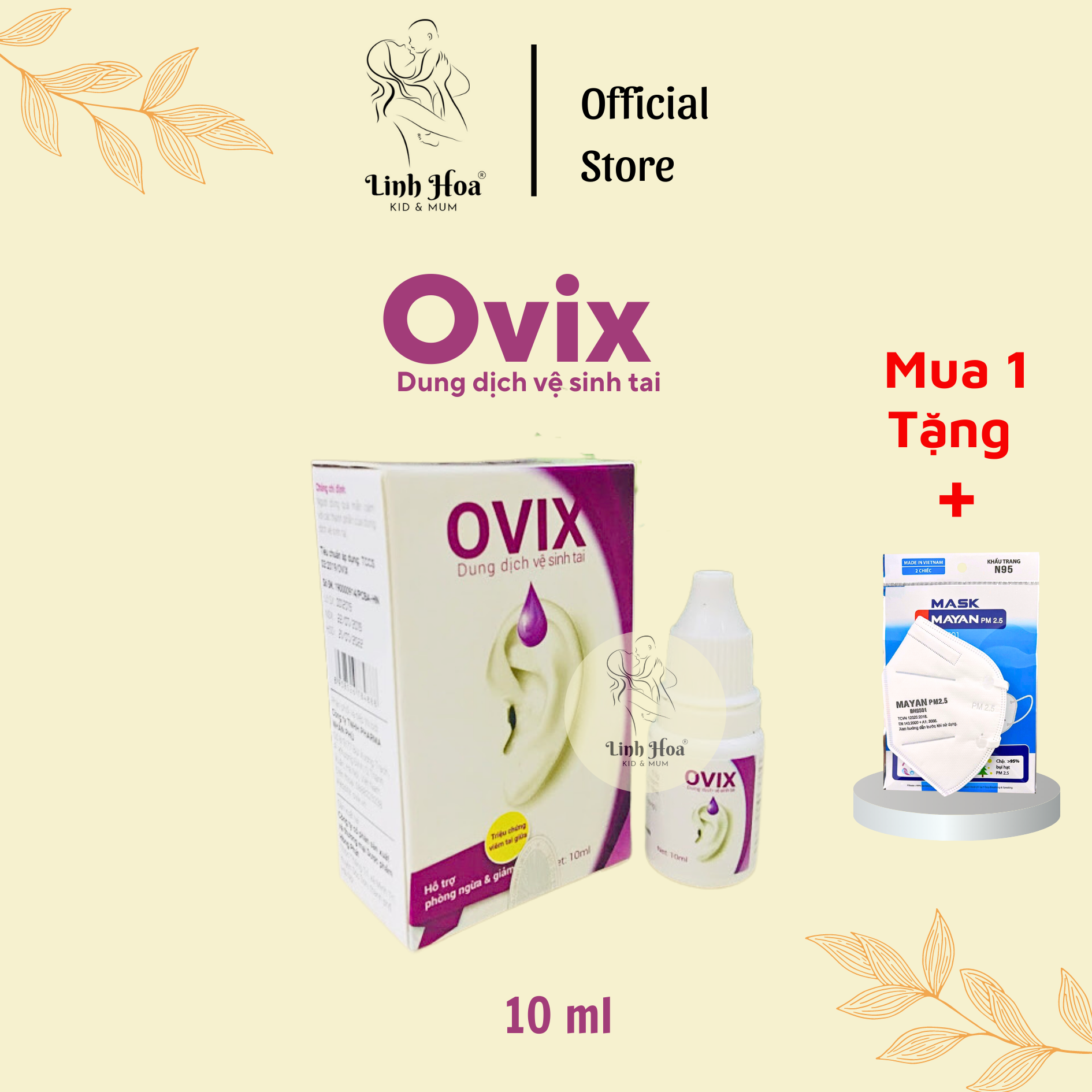 Dung dịch vệ sinh tai Ovix - lọ 10ml