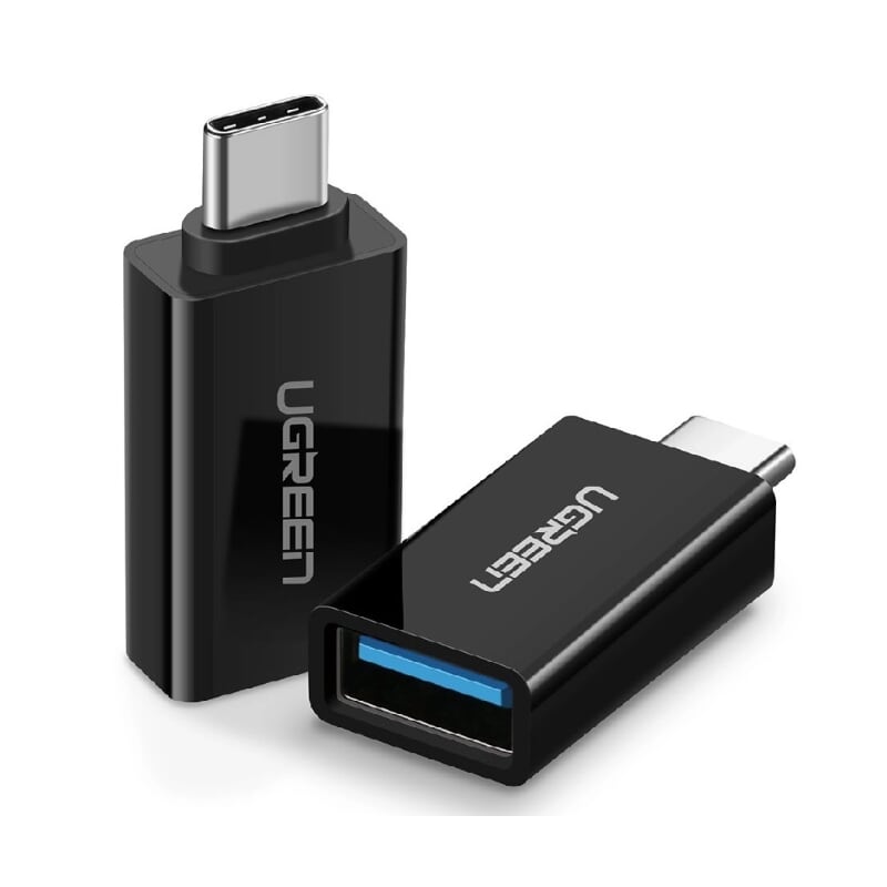 Ugreen 20808 đầu chuyển đổi type c sang usb 3.0 vỏ nhựa abs màu đen us173