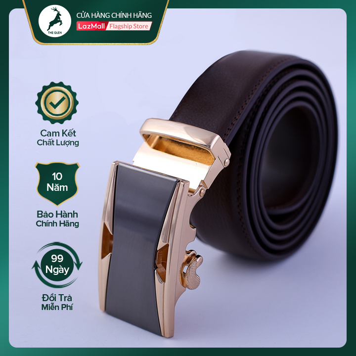 Thắt lưng nam đẹp dây nịt nam hàng hiệu The Glen da PU cao cấp khóa tự động cho vòng eo 60 cm đến 110 cm - Thời trang nam , phụ kiện nam bảo hành 10 năm có hộp đựng làm quà tặng TG106