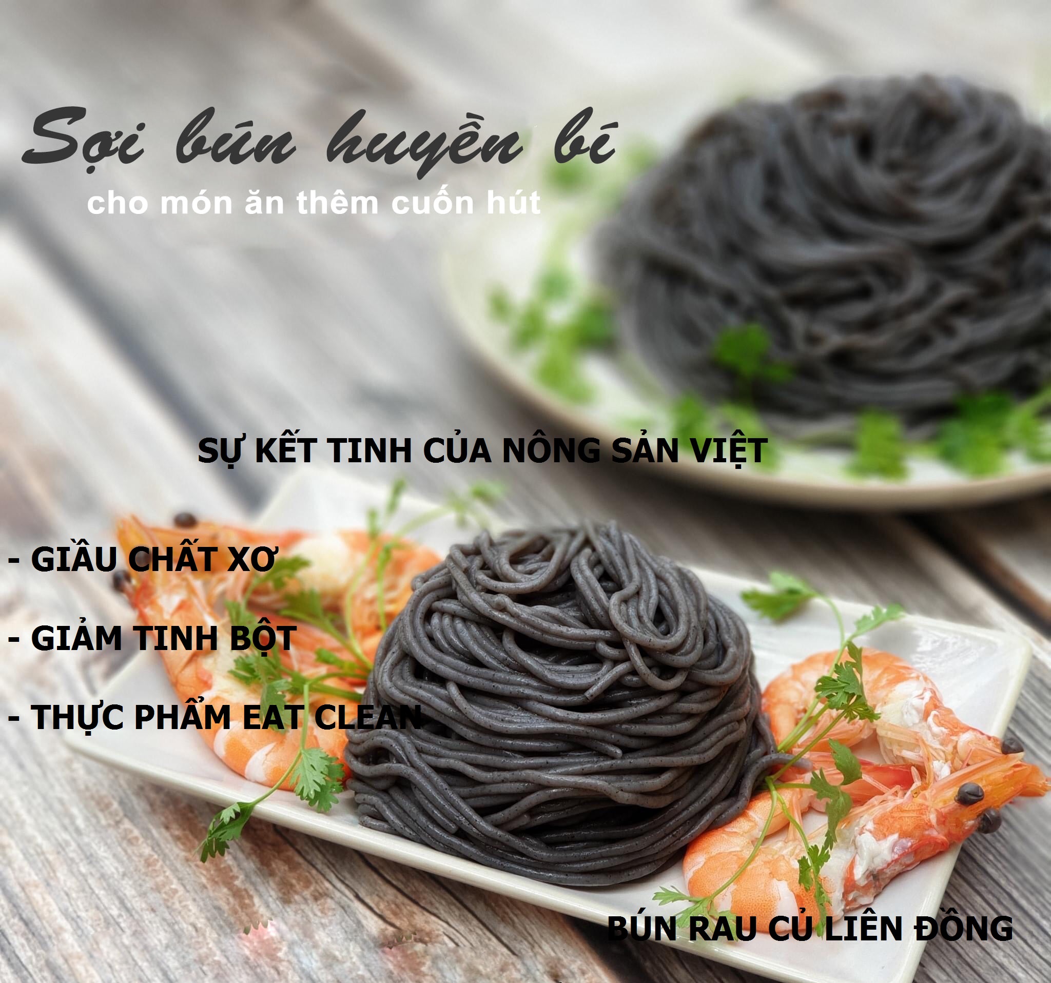 Eat Clean - Bún đen ngũ vị 500g - bún khô liên đồng