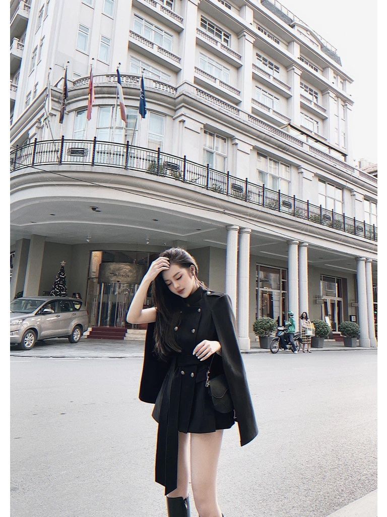 Áo dạ cape- áo dạ choàng hàng 2 lớp chất đẹp có dây đai 058
