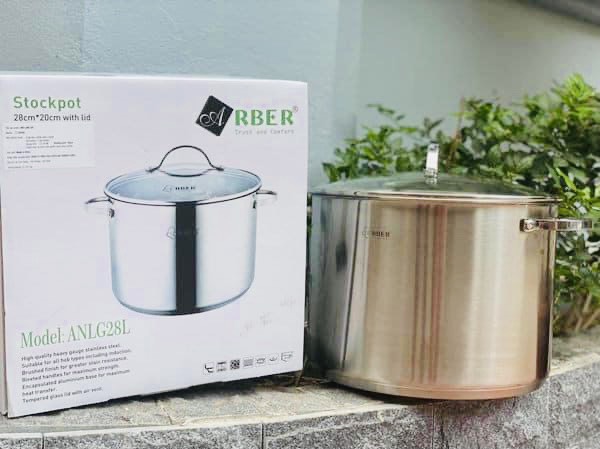 NỒI LUỘC GÀ ARBER 11L (AN-28L) SẢN XUẤT THEO CÔNG NGHỆ VÀ TIÊU CHUẨN CỦA ĐỨC  dùng cho bếp từ