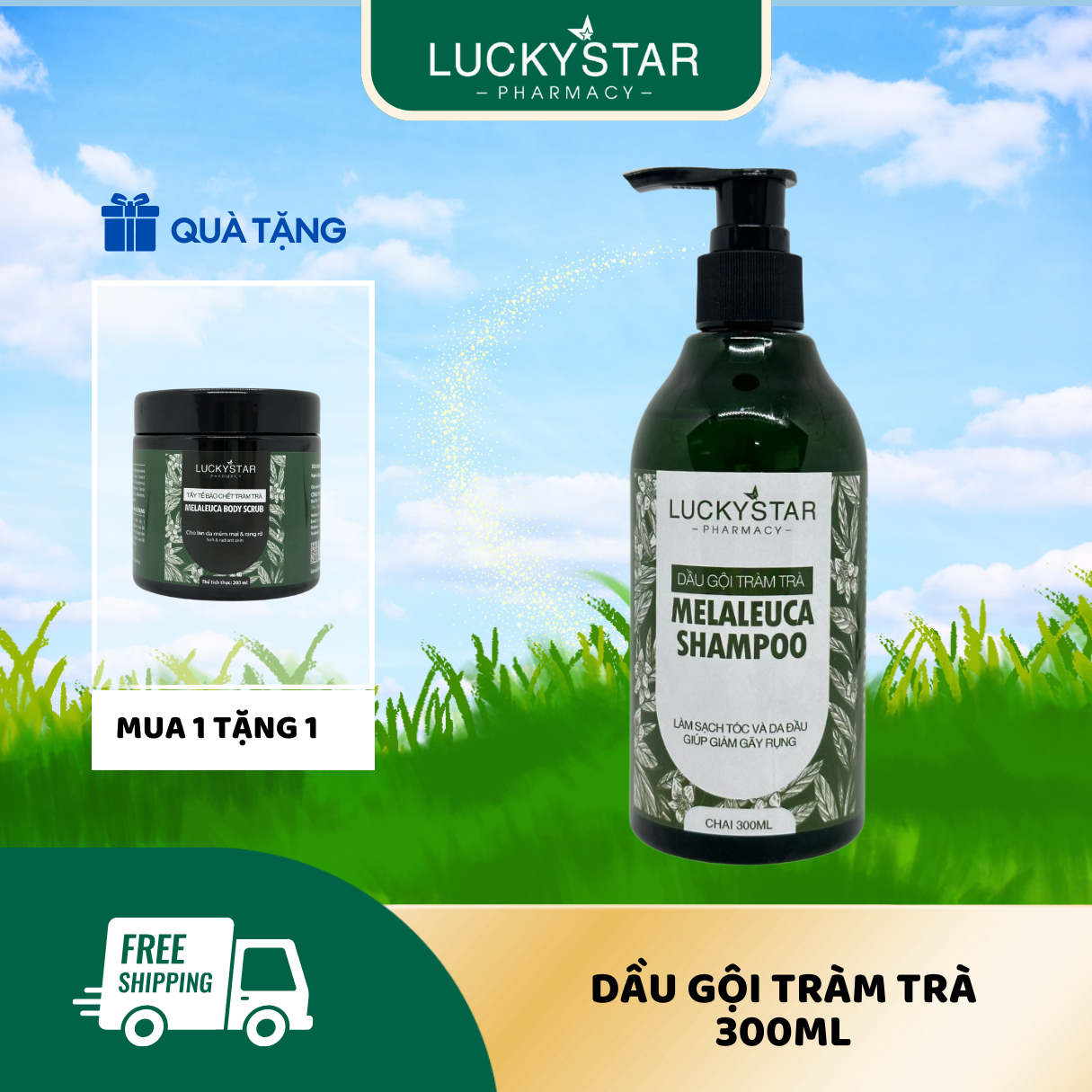 Dầu gội tràm trà 300ml - lucky star