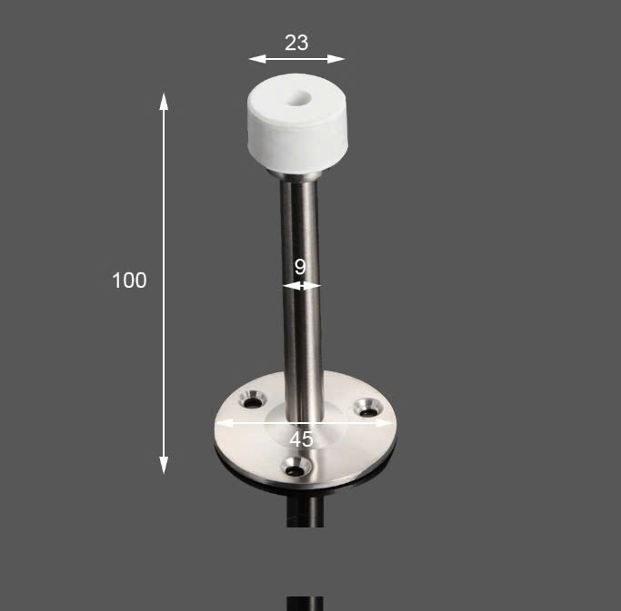 1 cái. trụ chặn đỡ cửa gắn tường loại inox dầy 3mm. th1083