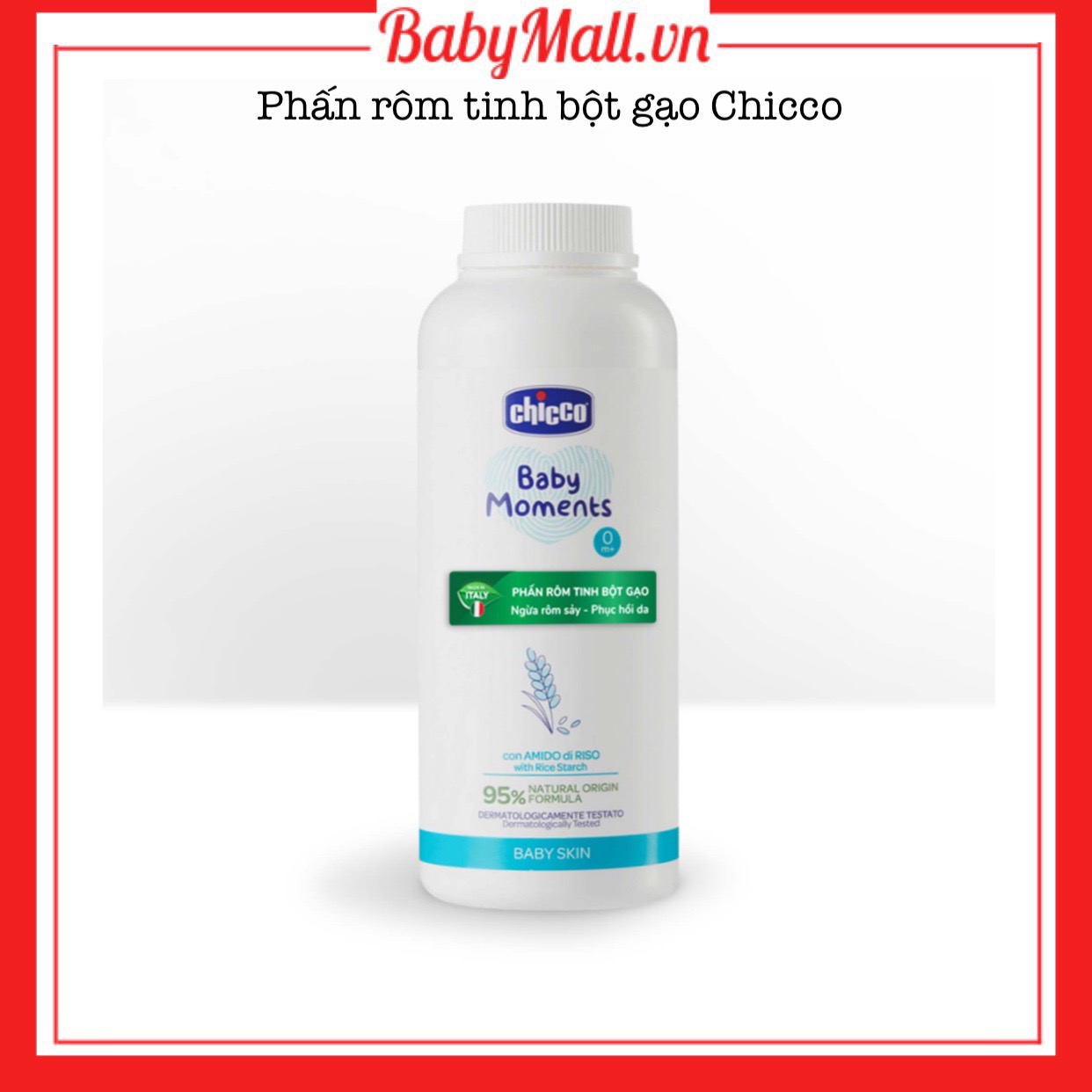 Phấn rôm tinh bột gạo 150gr Chicco Babymall.vn