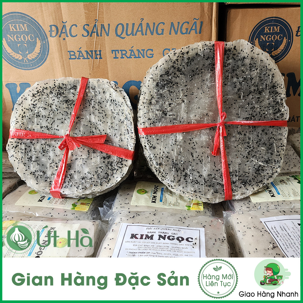 Bánh Tráng Gạo Mè Đen Quảng Ngãi Ràng 10 Cái Bánh Tráng Sống Để Nướng Thơm Ngon Giòn - Út Hà Đặc Sản