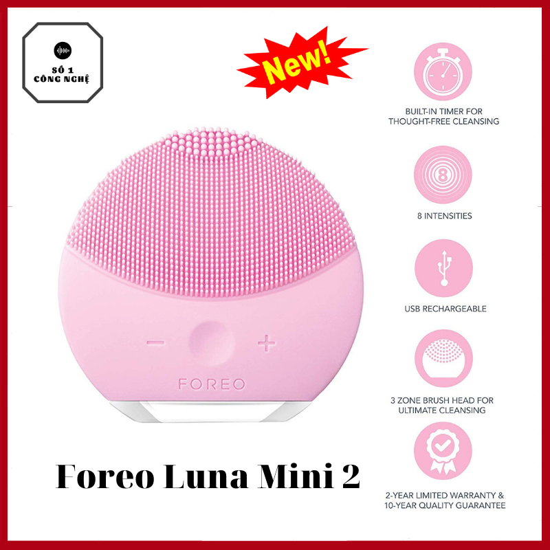 [Nguyên Sale- BH 2 Năm ] Máy Rửa Mặt Foreo Luna Mini 2- Thiết Kế Sang Trọng- Đầu Silicon Mềm Mại, Kháng Khuẩn- Công nghệ T-sonic Giúp Làm Sạch Sâu- Đánh Bay Bụi Bẩn- Thu Nhỏ Lỗ Chân Lông- Nhiều Màu Sắc Phù Hợp Với Mọi Da Mặt.
